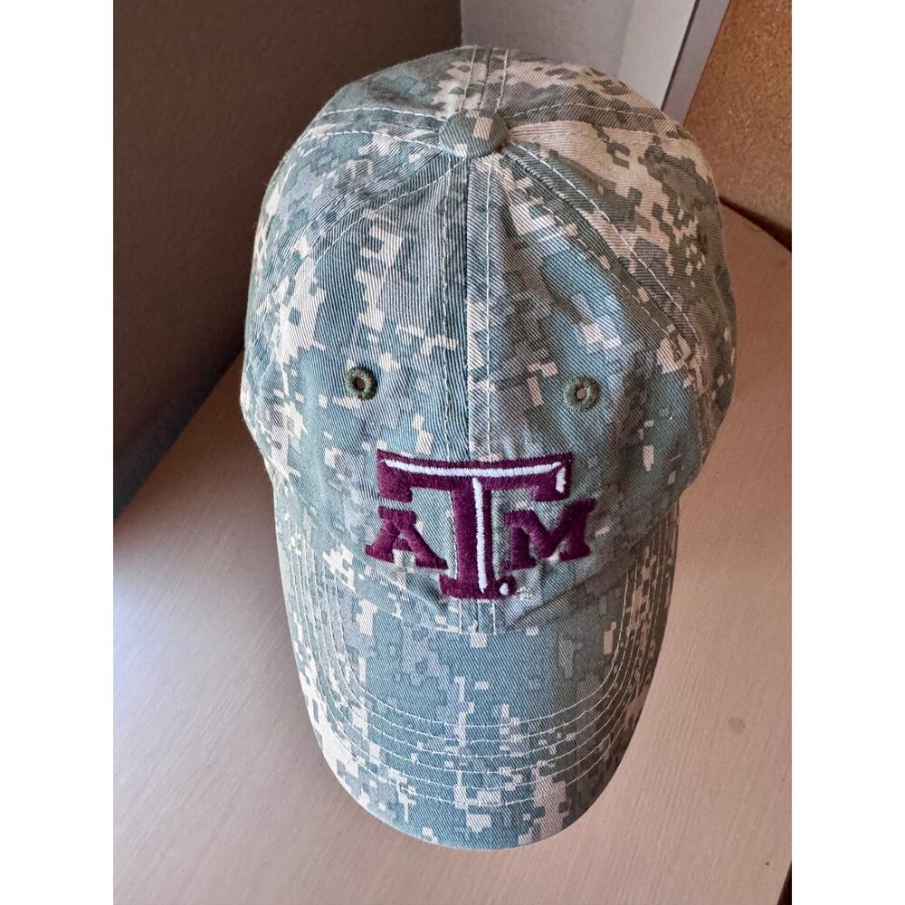 Texas A&M University Camo Baseball Cap Adjustable Hat – Maroon Embroidered Logo - Picture 2 of 9